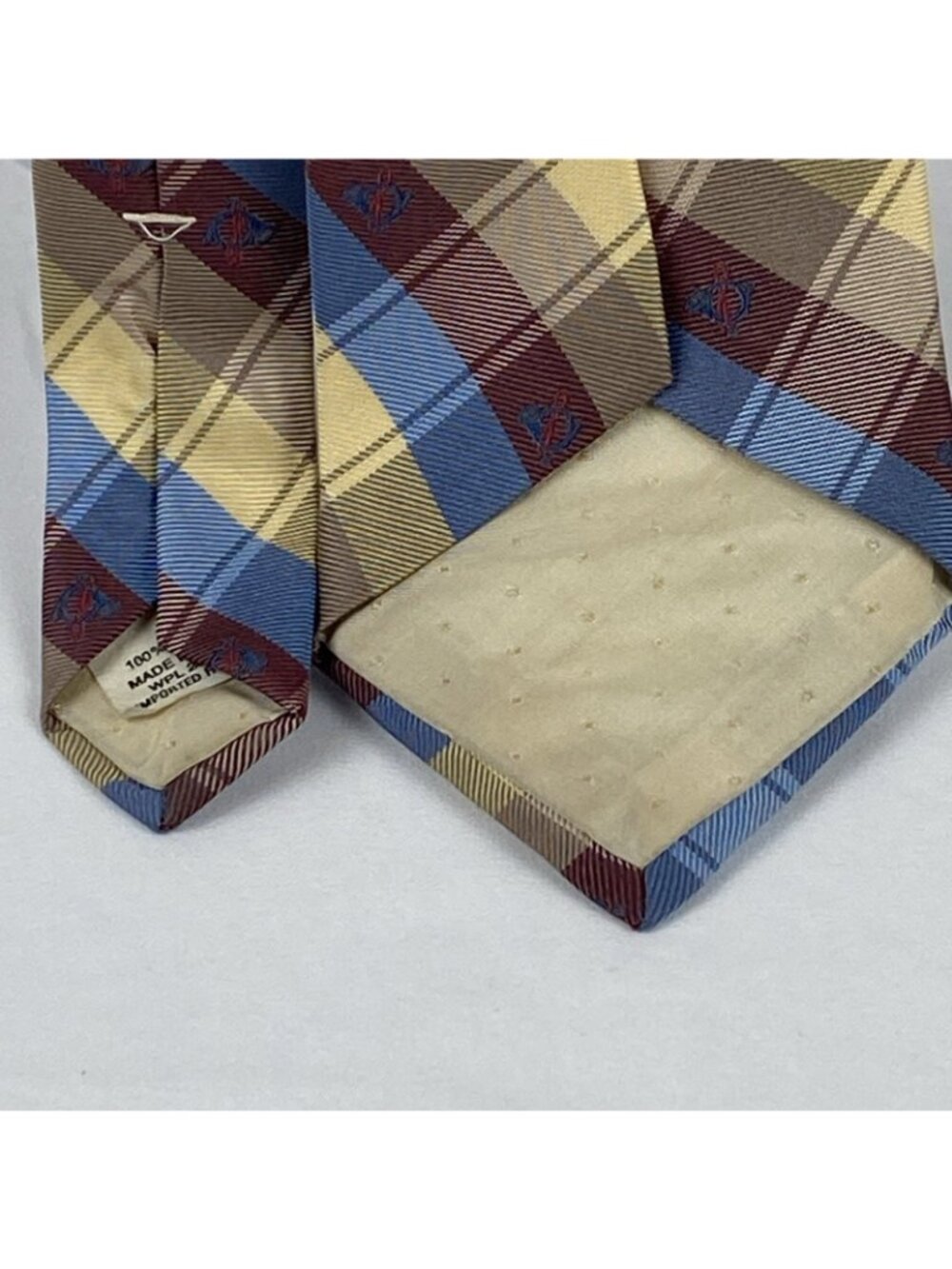 Vintage Westbury Collection Mens 100% Silk Tie Blue Red Gold Brown 55” USA Made - Picture 6 of 7